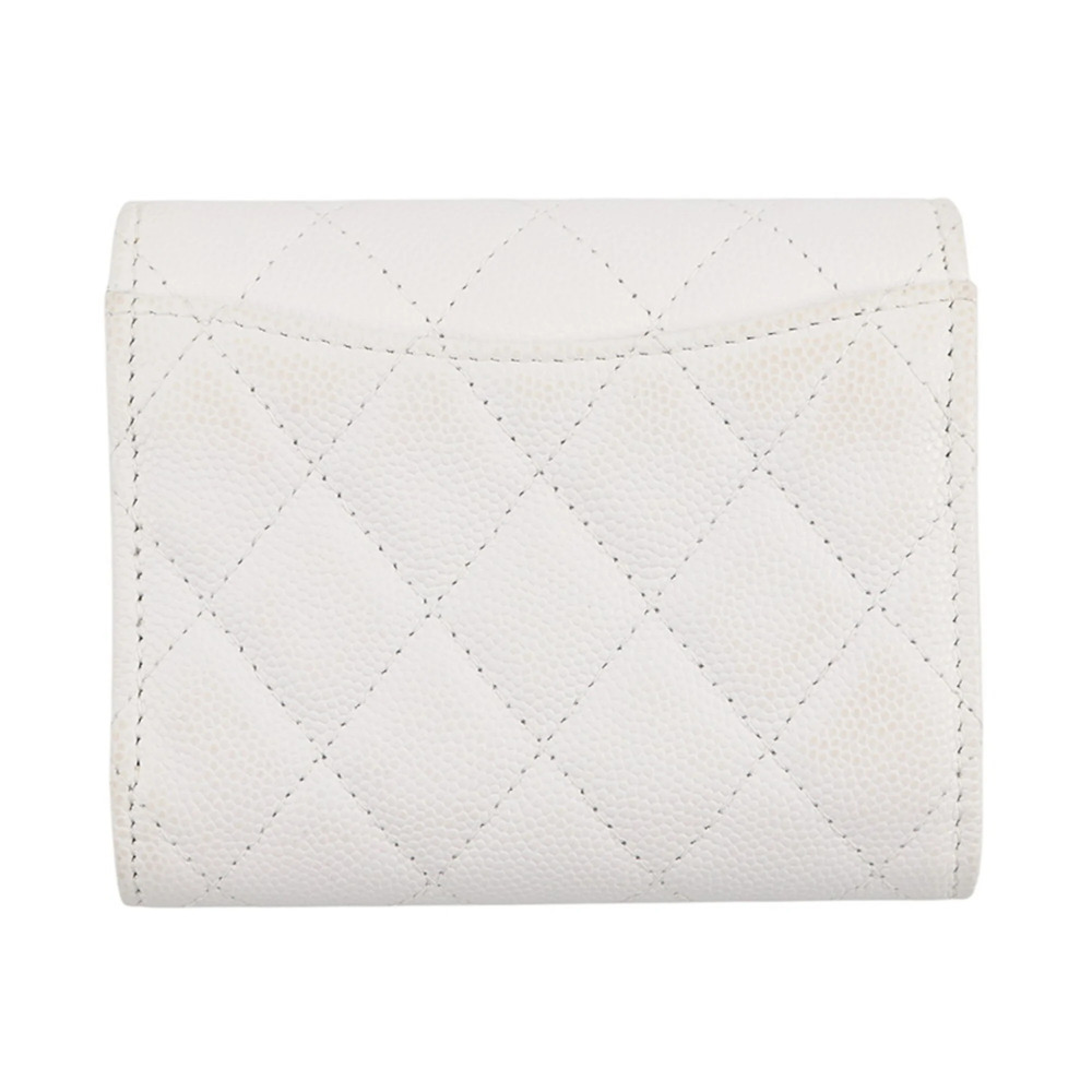 CHANEL White Caviar Leather Logo Wallet - Picture 3 of 14